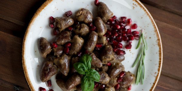 Chicken hearts cooked