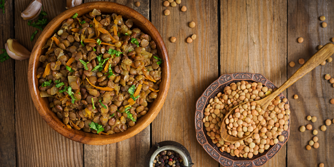 Lentils cooked