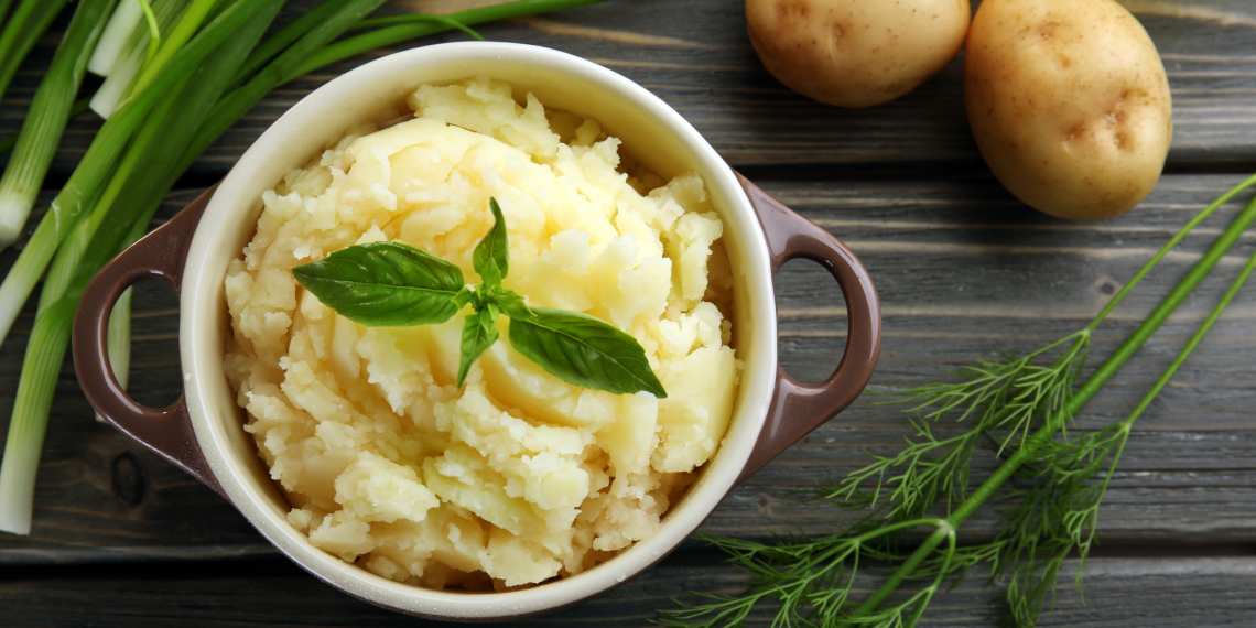 Homemade mashed potatoes cooked