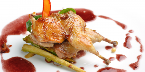 Quail white meat skinless cooked
