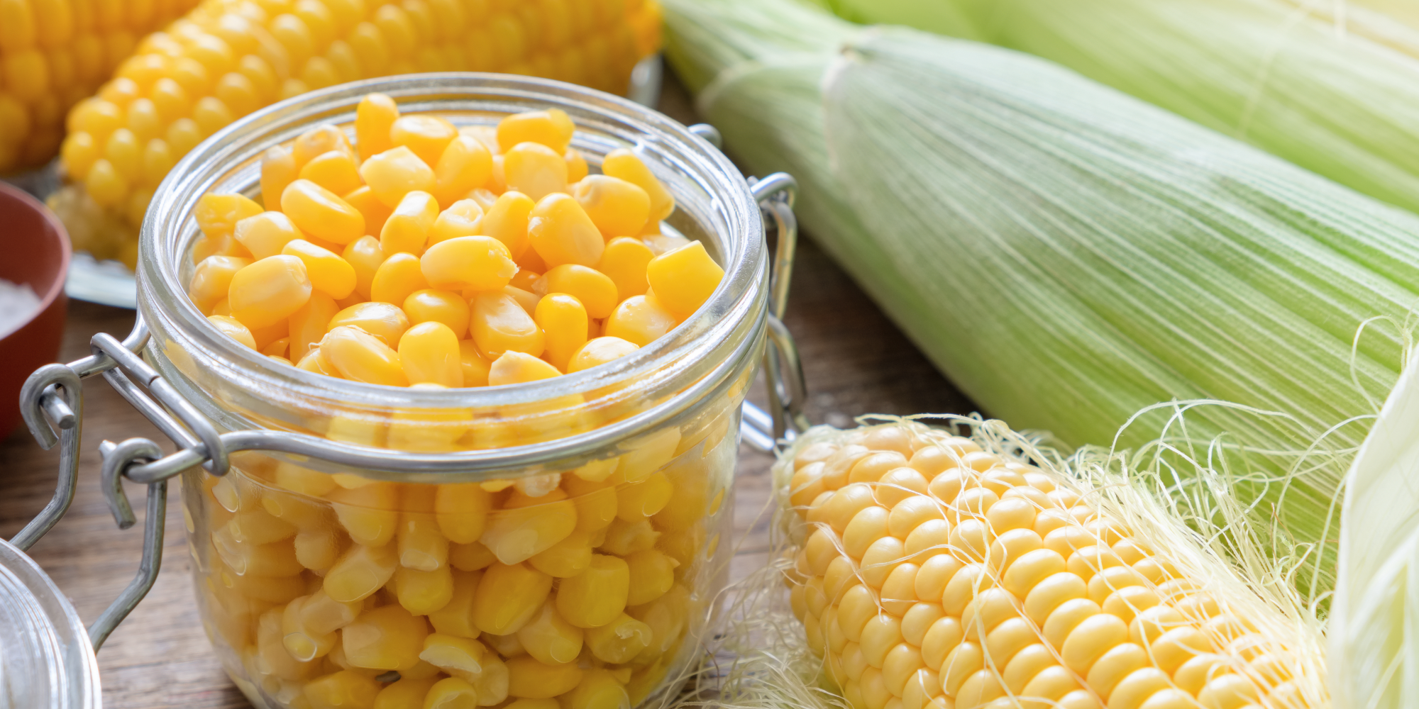 Sweet yellow corn boiled