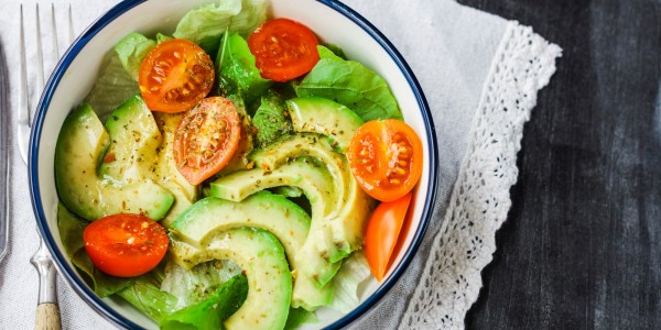 Baby spinach, cherry tomatoes and avocado