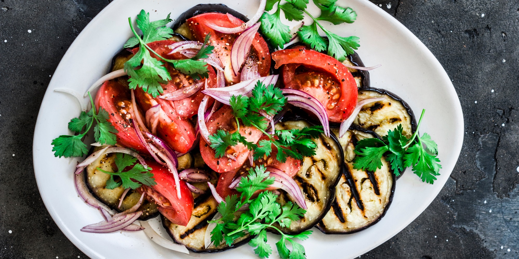 Baked eggplant and tomatoes