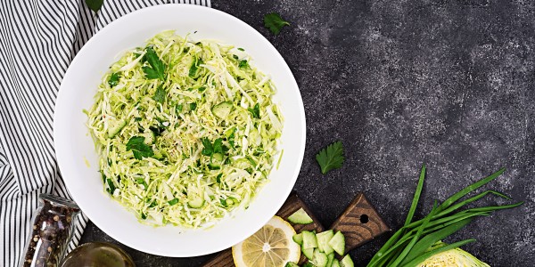 Cabbage, cucumbers, green onion and parsley