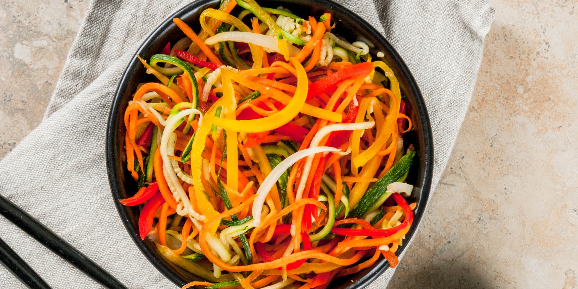 Carrots, zucchini and bell peppers