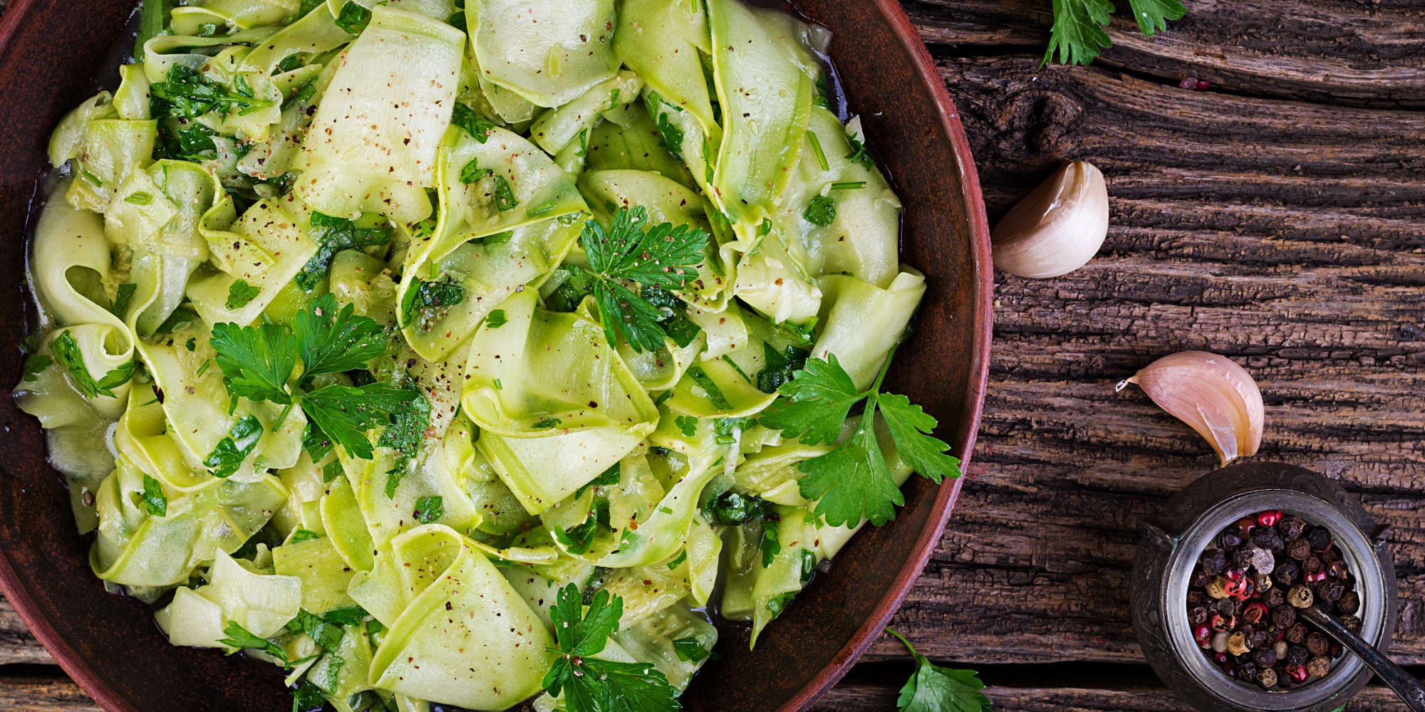 Marinated zucchini in spices