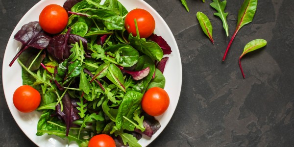 Tomatoes, lettuce, arugula, spinach and other leaves