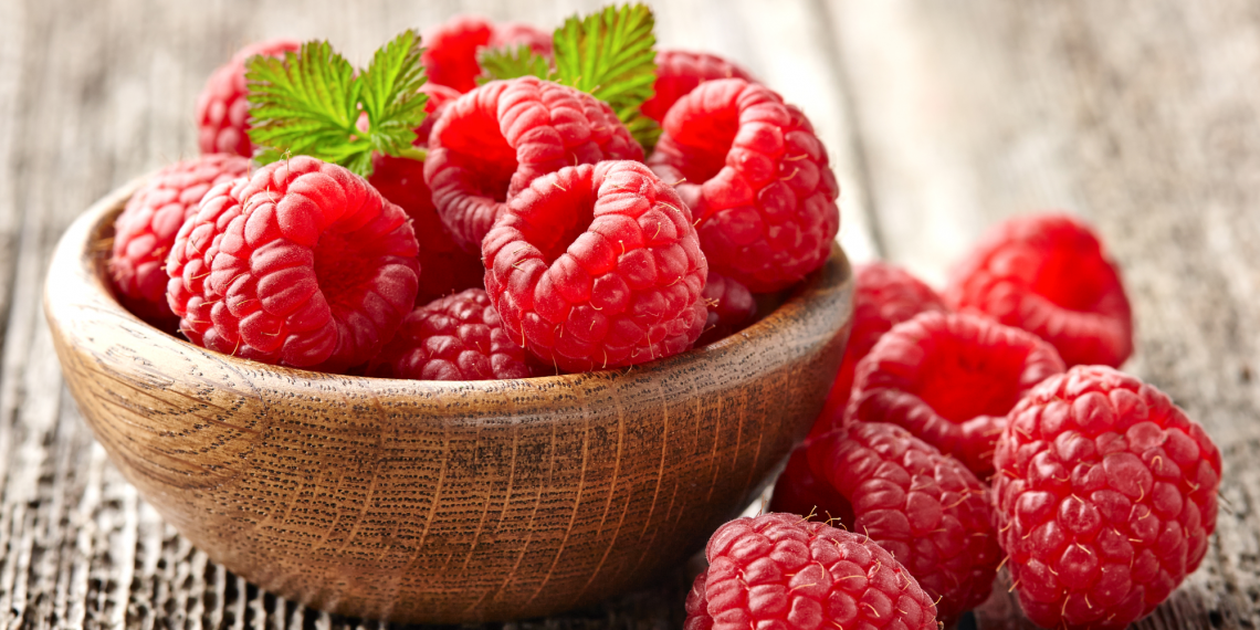 Raw raspberries