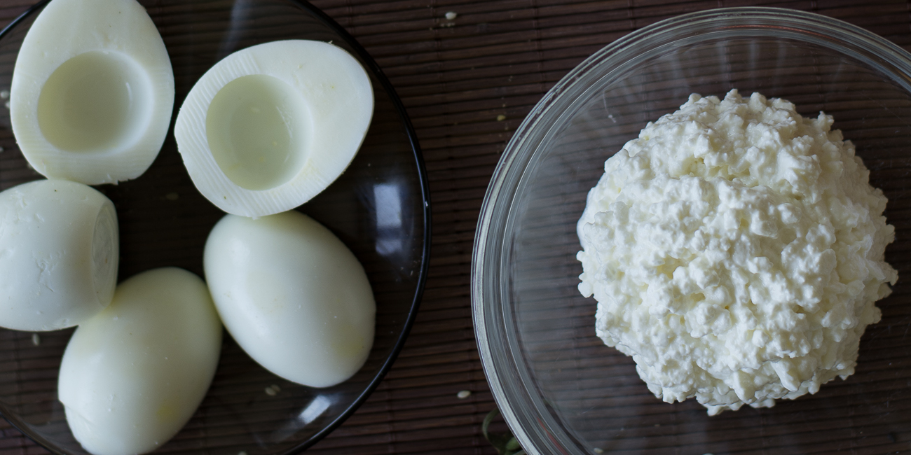 Chicken egg white boiled & Cottage cheese, 2.5% fat