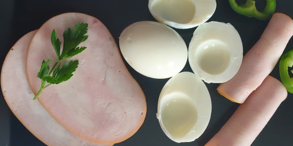 Chicken egg white boiled & Smoked turkey fillet, 3% fat