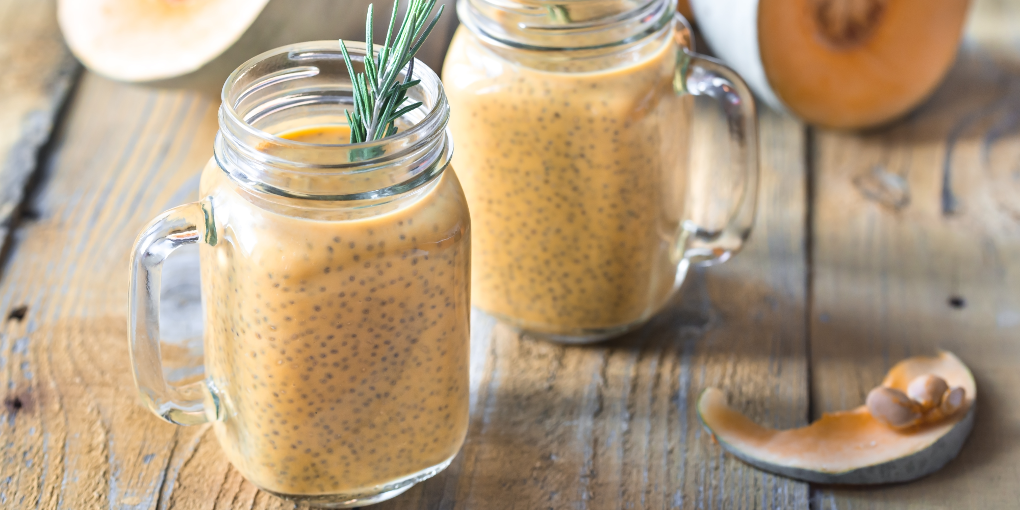 Homemade pumpkin mousse with chia