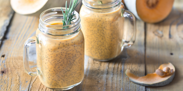 Homemade pumpkin mousse with chia
