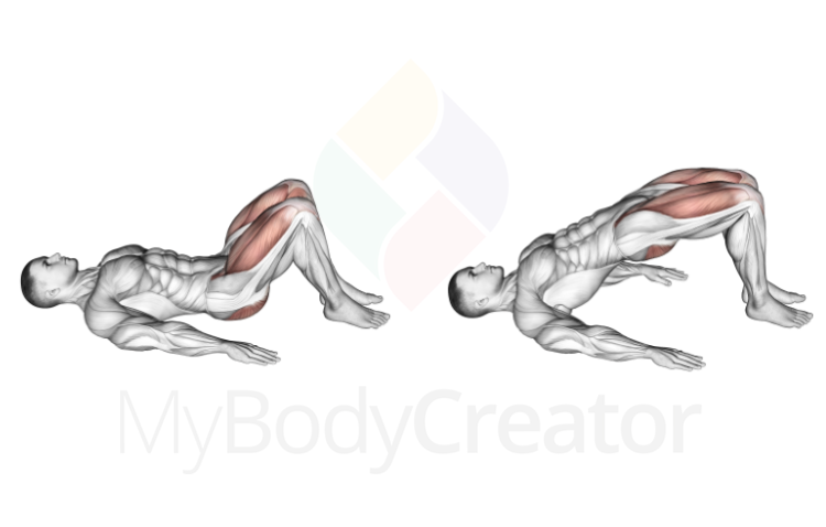 Глутеус мост (повдигане на таза и седалището от тилен лег)