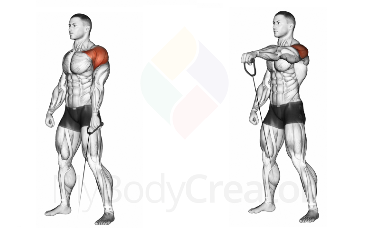 Cable One Arm Forward Raise